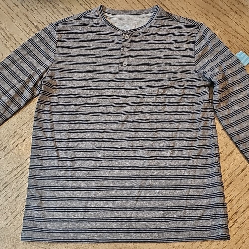 Market & Spruce Long Sleeve Stripe Shirt Size L NWT